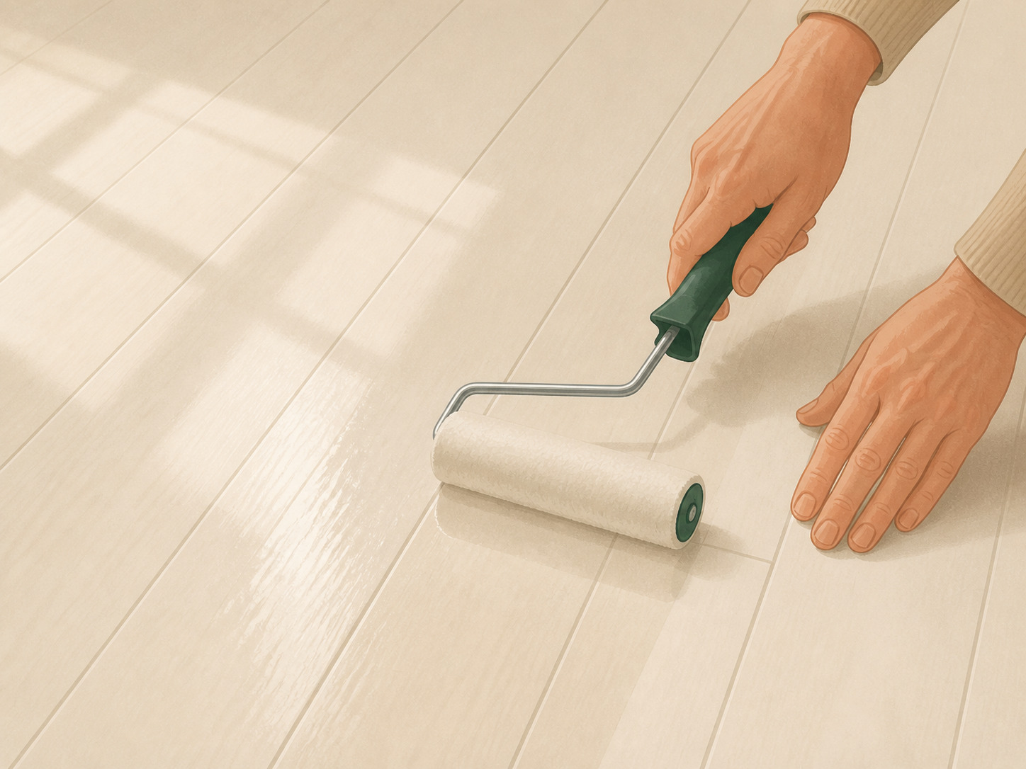 Protéger le parquet peint avec un vernis