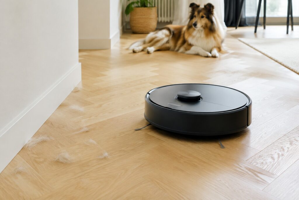 aspirateur robot poils chien parquet