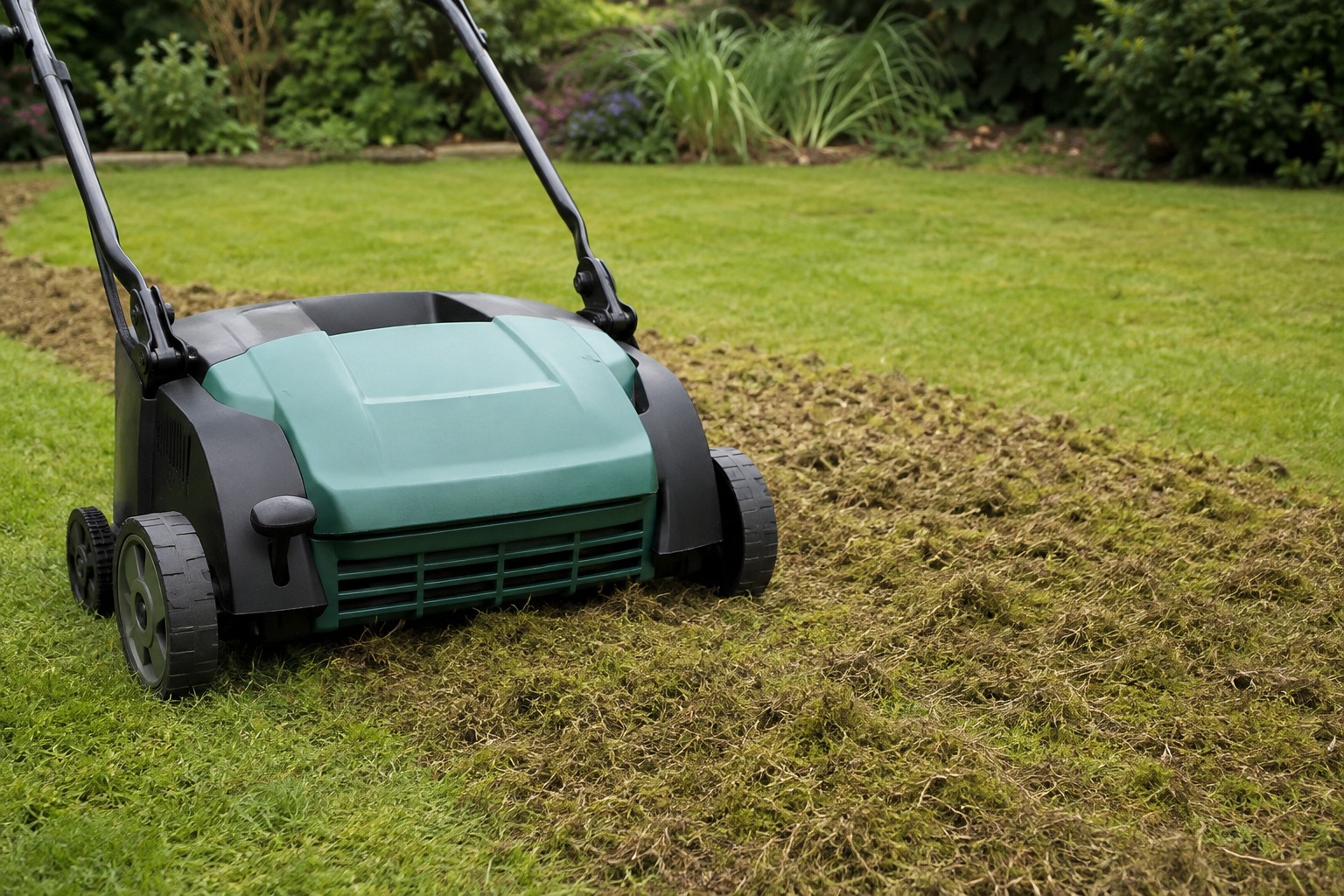Scarificateur de gazon retirant la mousse et le feutre d'une pelouse